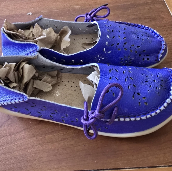 Socofy purple leather flats, size 38/240 - Picture 4 of 6